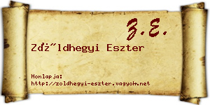 Zöldhegyi Eszter névjegykártya